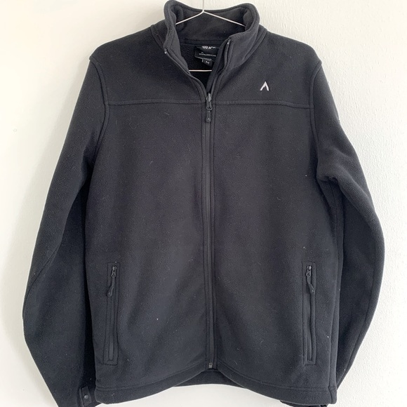 Like New Men’s Terracea Low Pile Black Fleece Full Zip Jacket - Made in USA - Picture 1 of 5